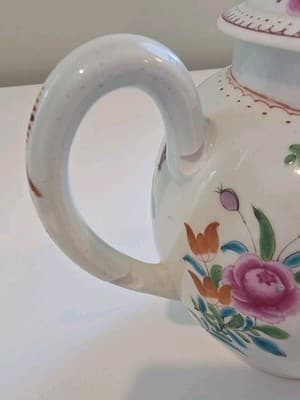 Antique Chinese Export Porcelain Famille Rose Teapot Qianlong Era Late 18thC - Thumbnail 6