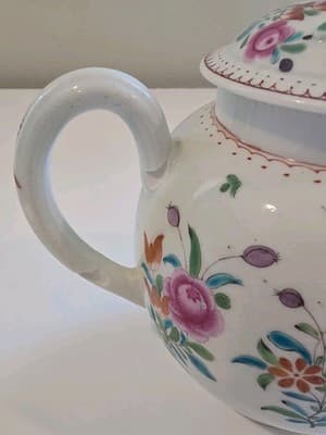 Antique Chinese Export Porcelain Famille Rose Teapot Qianlong Era Late 18thC - Thumbnail 5