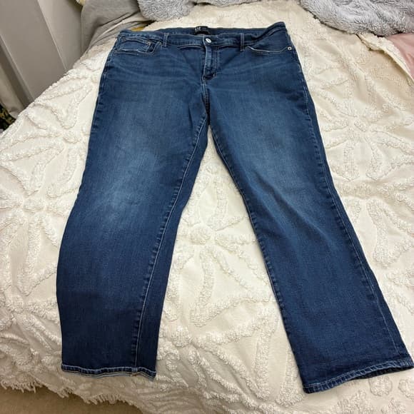 GAP Women's Dark Blue Straight Leg Jeans - Thumbnail 4