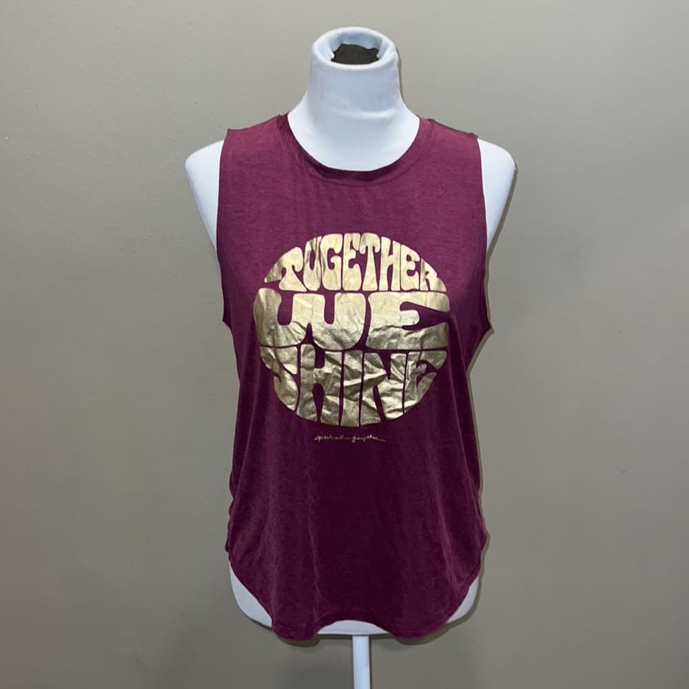 Spiritual Gangster Maroon Tank with Gold Graphic - Thumbnail 4