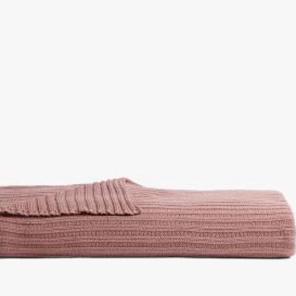 Parachute Rose Pink Knit Throw Blanket - Thumbnail 12