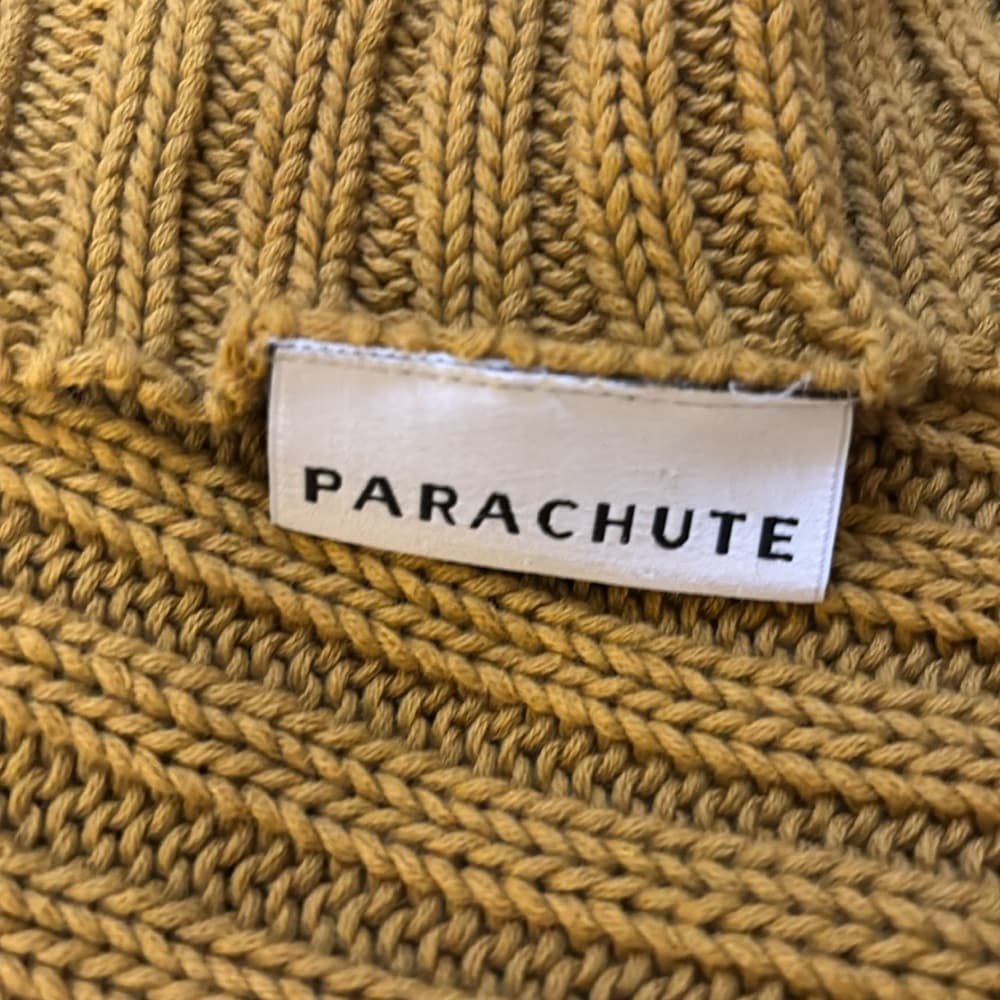 Parachute Ribbed Knit Throw Blanket in Mustard - Thumbnail 6