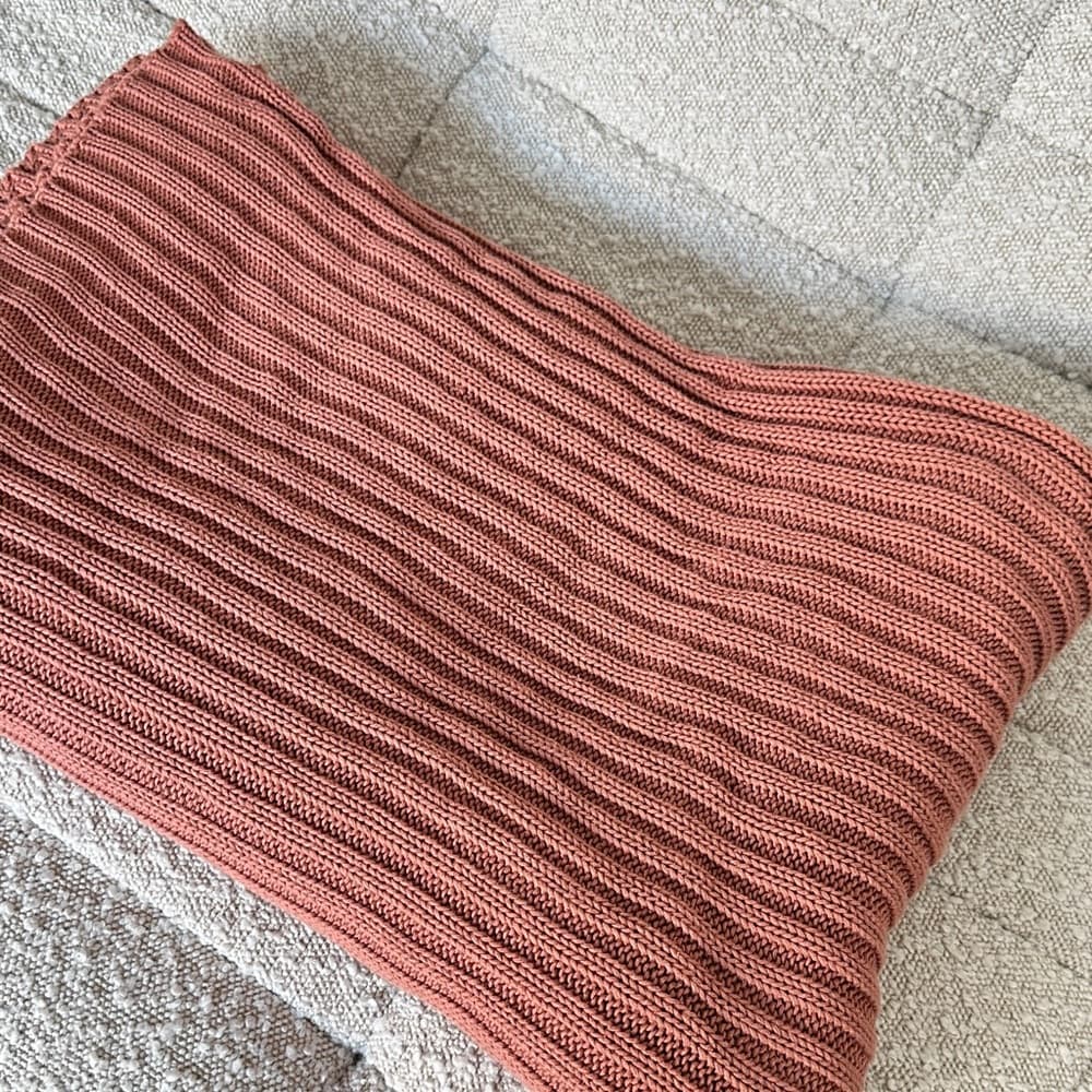Parachute Rose Pink Knit Throw Blanket - Thumbnail 3