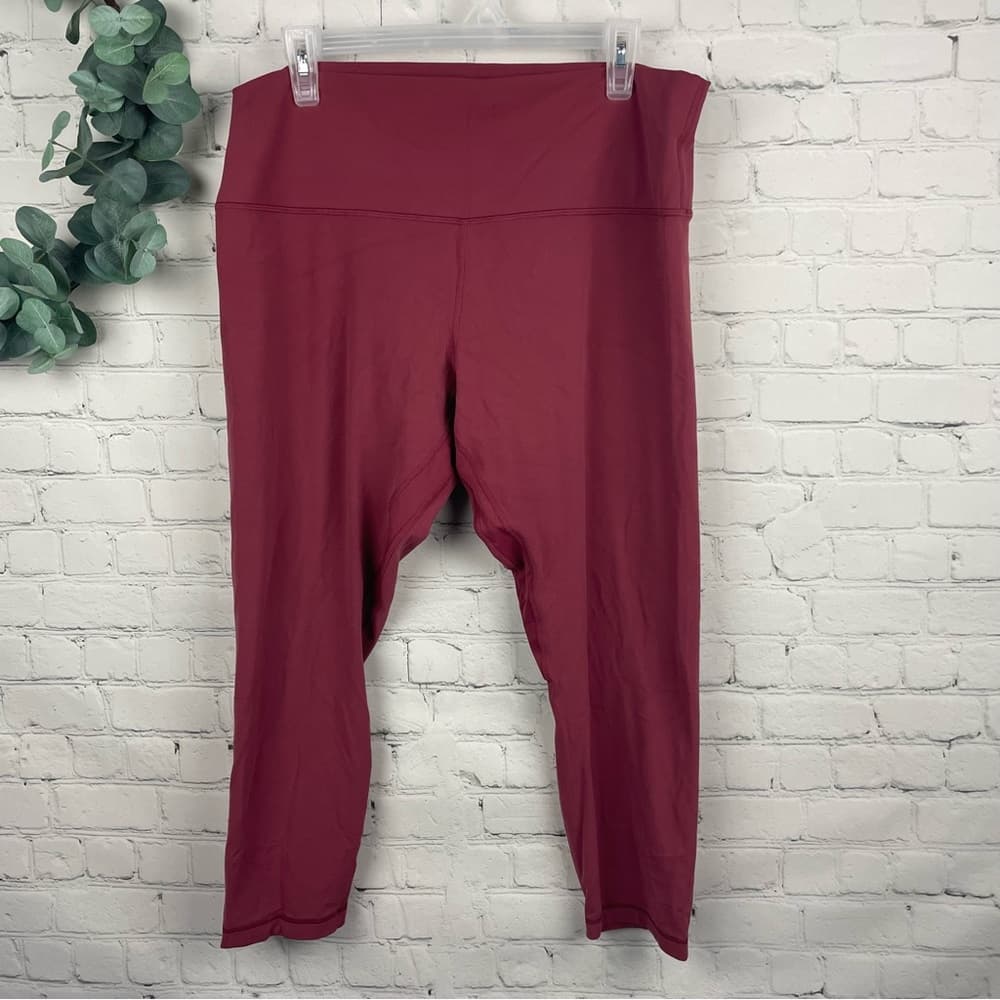 lululemon athletica Burgundy High-Rise Cropped Leggings - Thumbnail 4