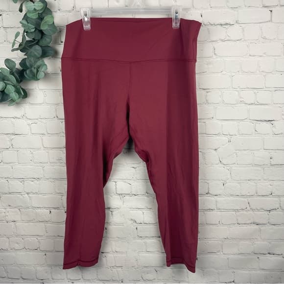 lululemon athletica Burgundy High-Rise Cropped Leggings - Thumbnail 5