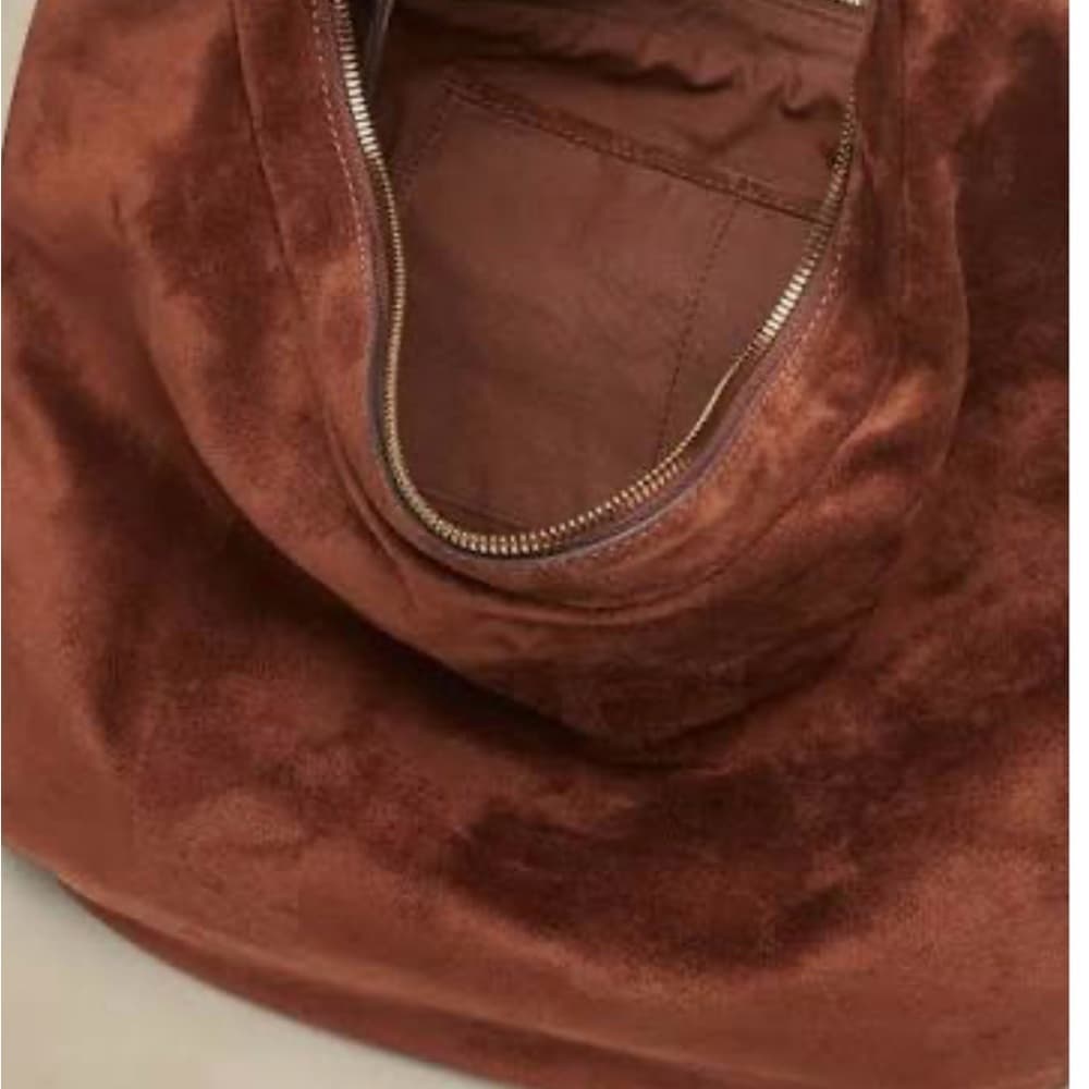 Banana Republic Suede Brown Clutch - Thumbnail 6