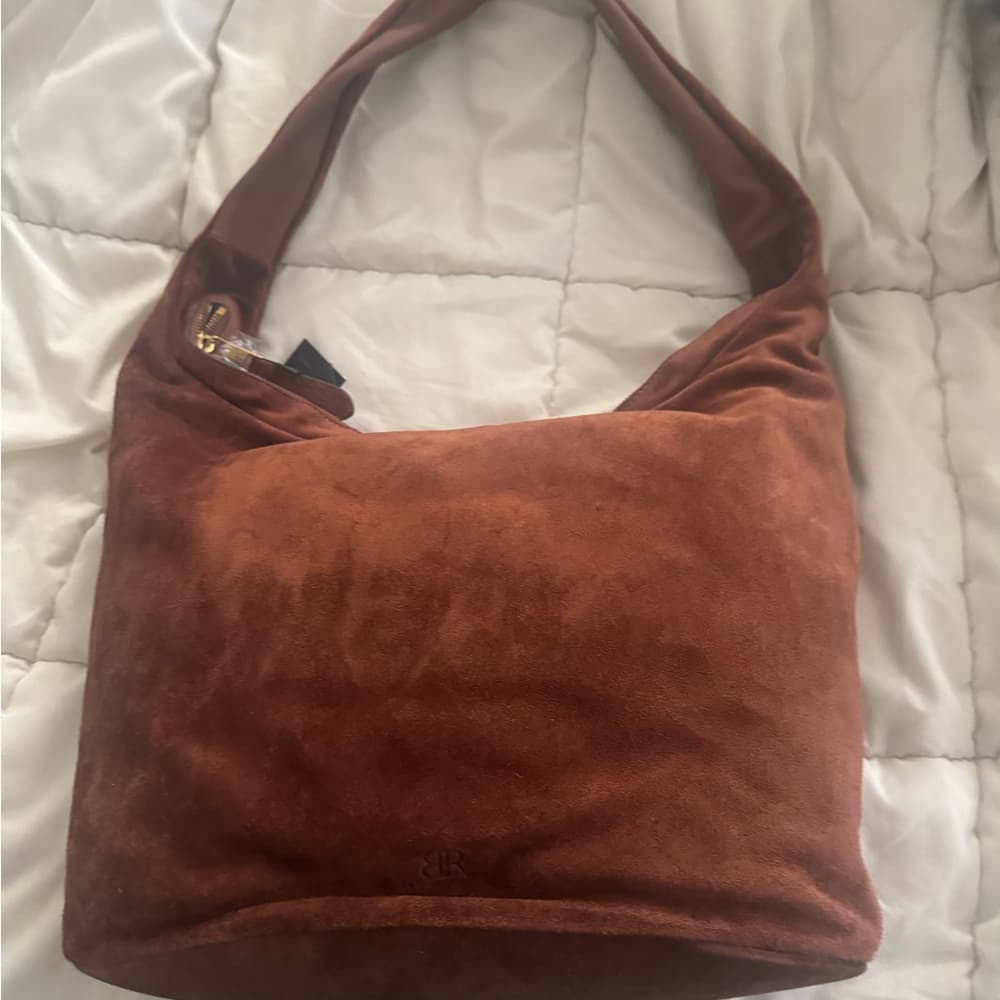 Banana Republic Suede Brown Clutch - Thumbnail 9