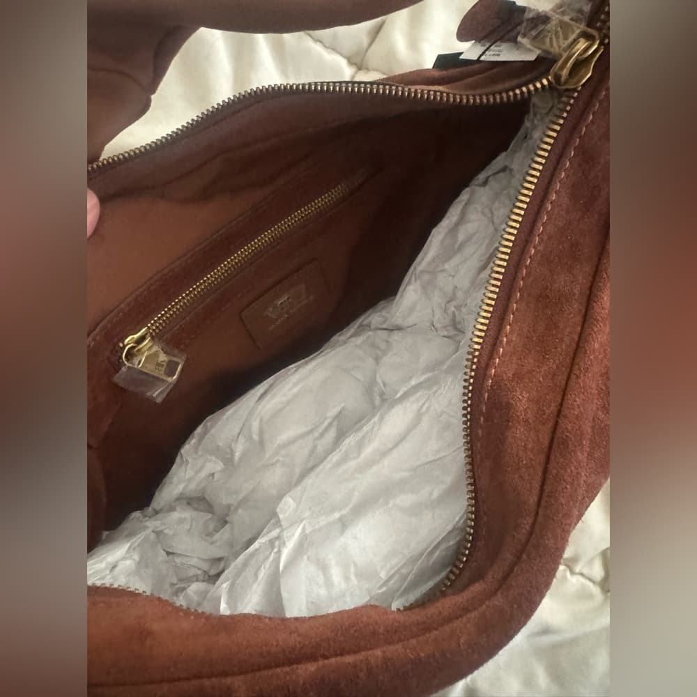 Banana Republic Suede Brown Clutch - Thumbnail 7