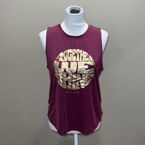 Spiritual Gangster Maroon Tank with Gold Graphic - Thumbnail 5