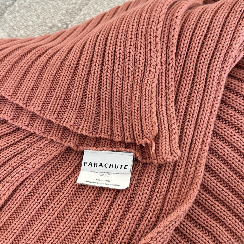 Parachute Rose Pink Knit Throw Blanket - Thumbnail 5