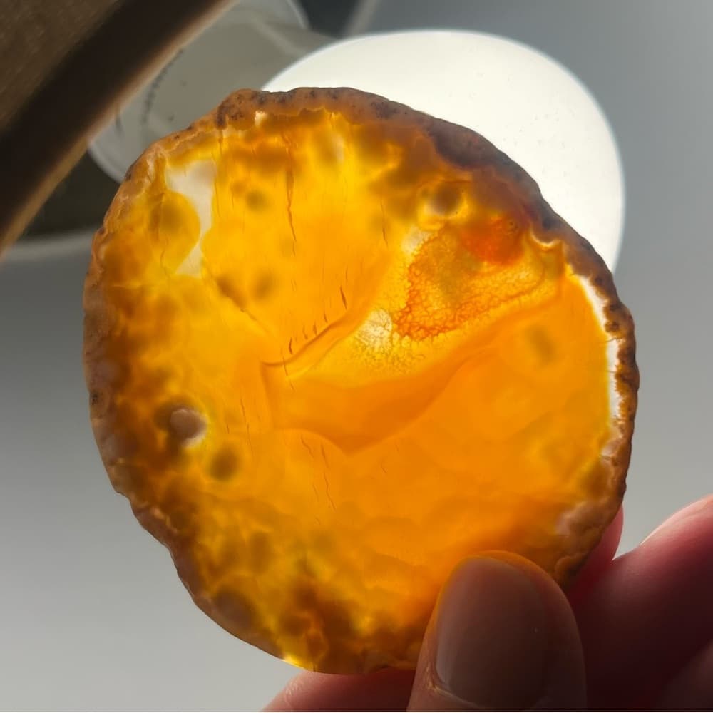 Polished Agate Stone Coaster - Brown and Gray - Thumbnail 6