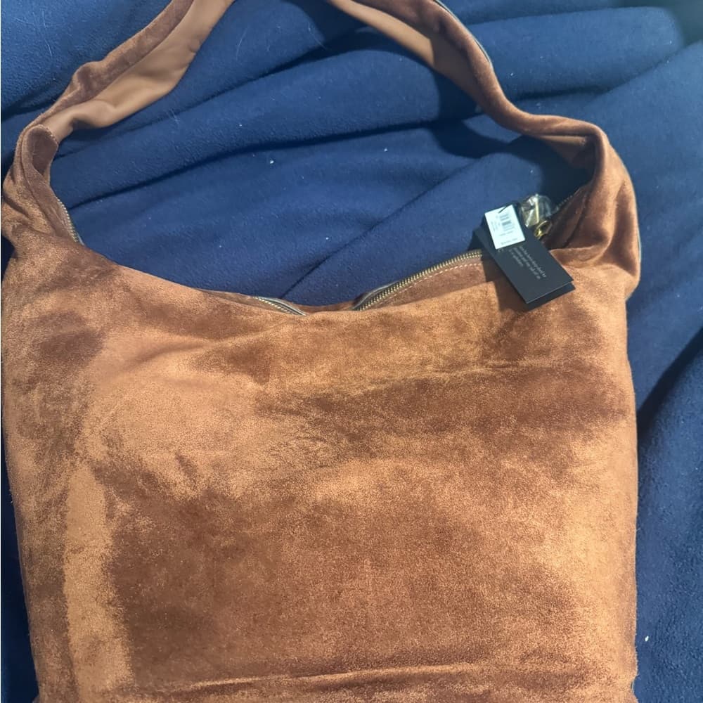 Banana Republic Suede Brown Clutch - Thumbnail 3