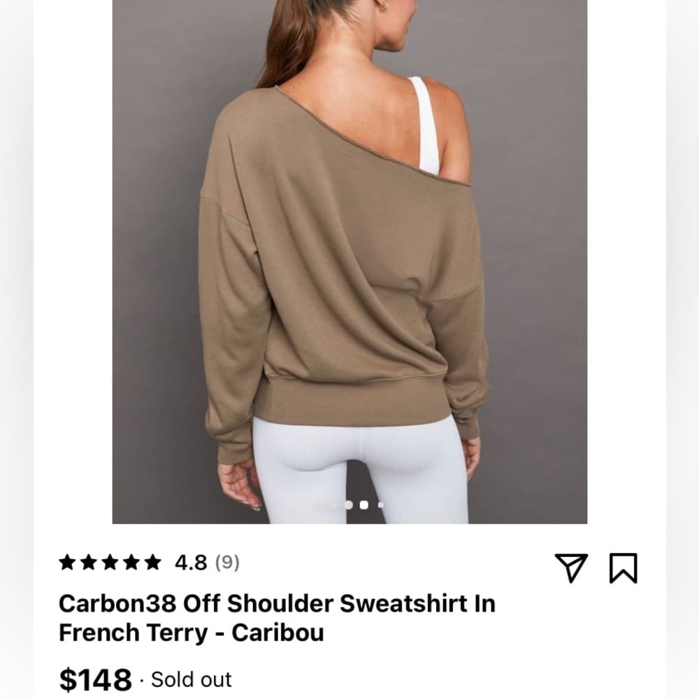 Carbon38 Taupe Cropped Long Sleeve Top - Thumbnail 3
