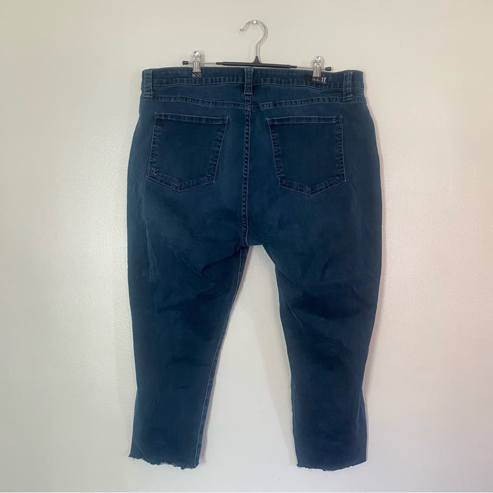 Kut from the Kloth Dark Blue Ankle Crop Jeans - Thumbnail 3