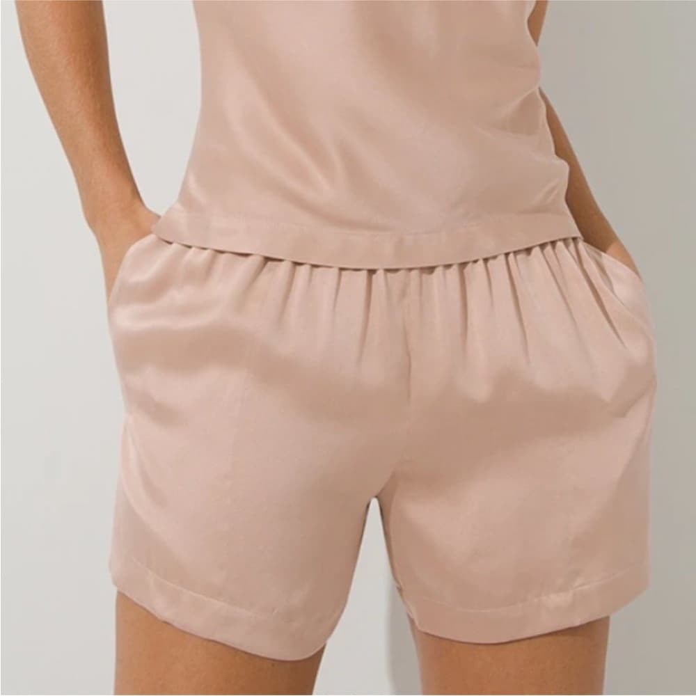 Soma Blush Pink Satin V-Neck Cami & Shorts Pajama Set - Thumbnail 2