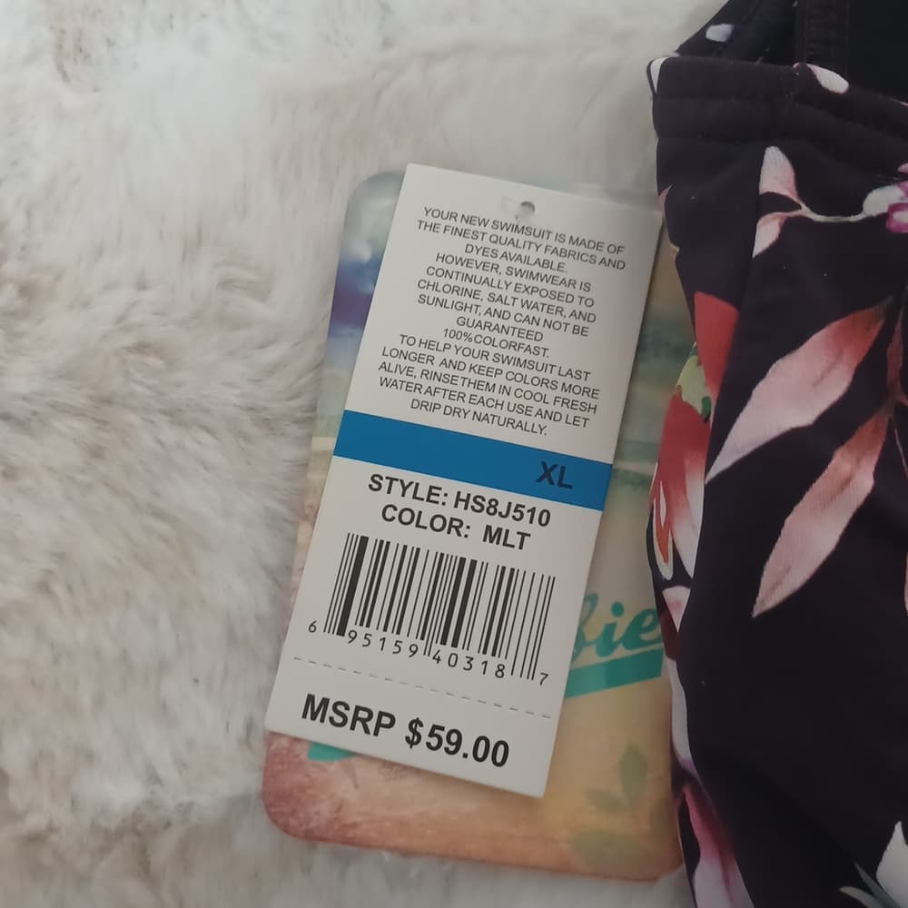 Hobie Black Floral One-Piece Swimsuit - Thumbnail 2