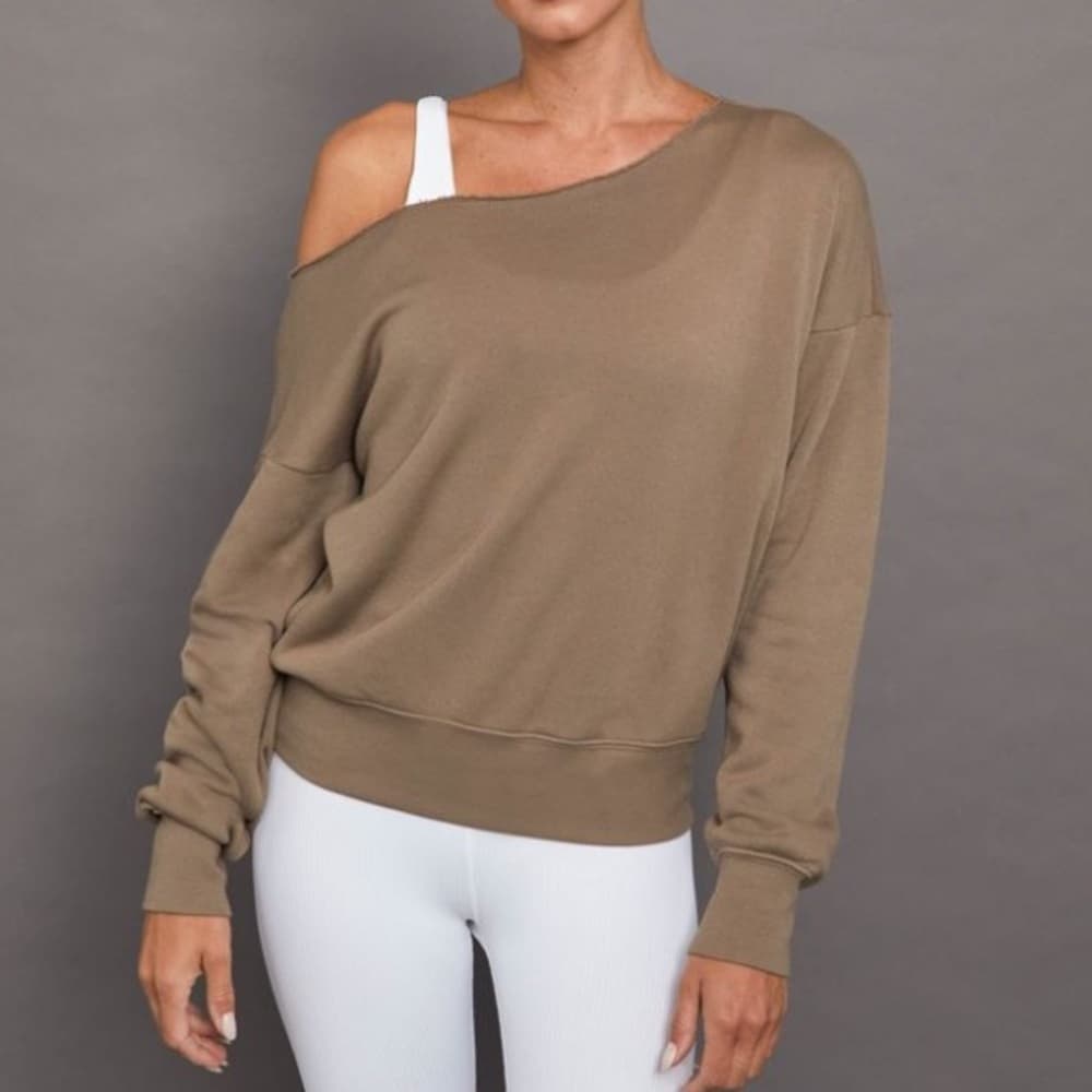 Carbon38 Taupe Cropped Long Sleeve Top - Thumbnail 2