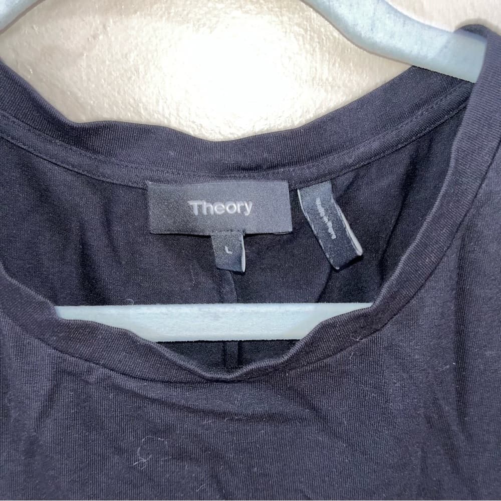 Theory Black Short Sleeve Shift Dress - Thumbnail 2