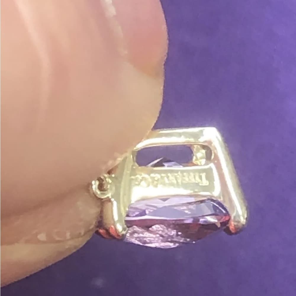 Retired Tiffany Co 925 Necklace Amethyst Sparkler Pendant Cushion/Princess 16” - Thumbnail 3