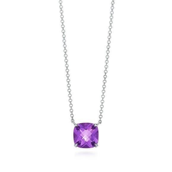 Retired Tiffany Co 925 Necklace Amethyst Sparkler Pendant Cushion/Princess 16” - Thumbnail 17