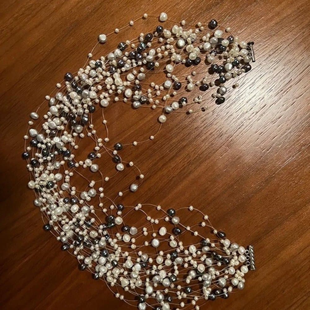 Tiffany & Co. Multi-Strand White and Black Pearl Necklace - Thumbnail 2
