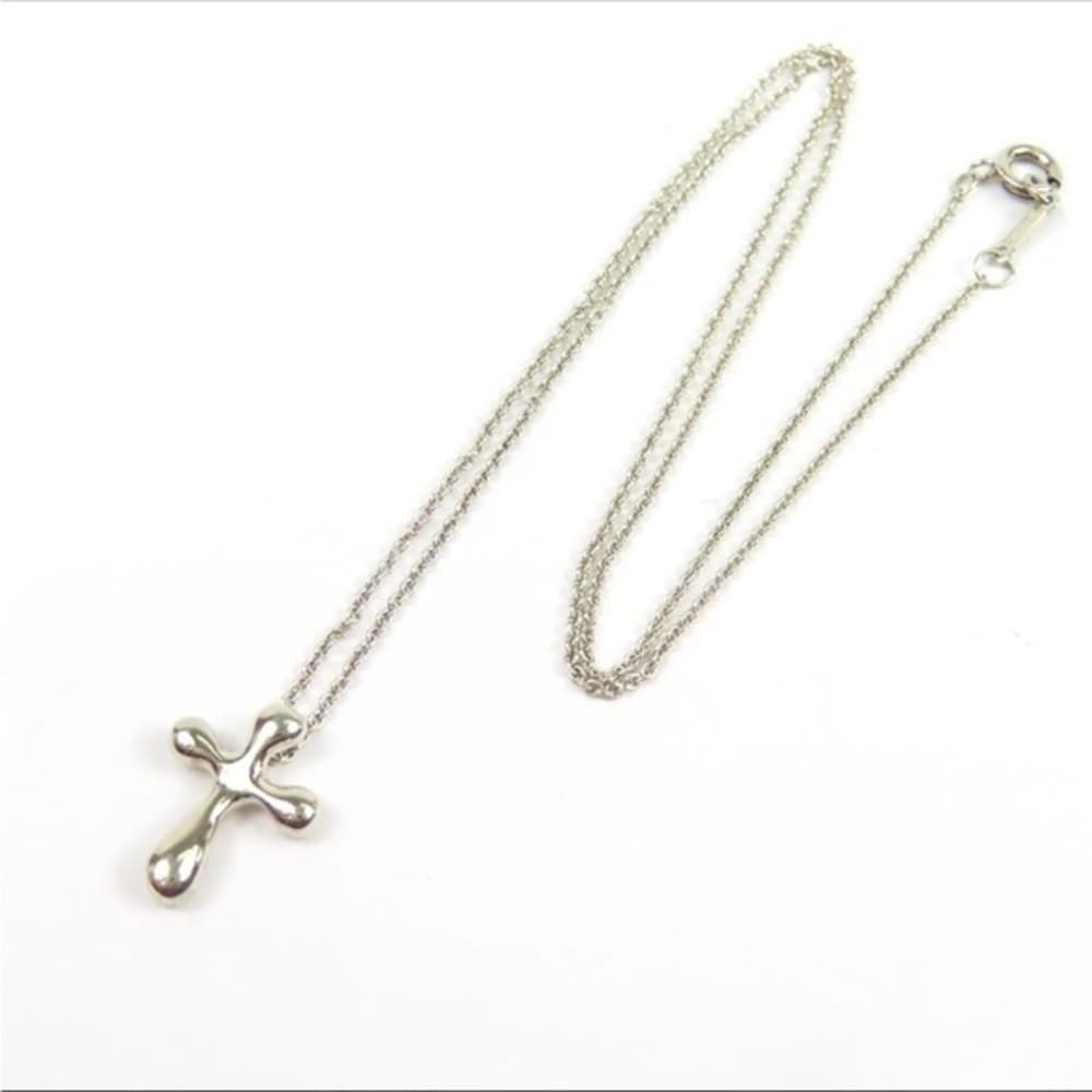 TIFFANY & CO. Elsa Peretti Cross Necklace 2.4g Sterling Silver 925 - Thumbnail 5