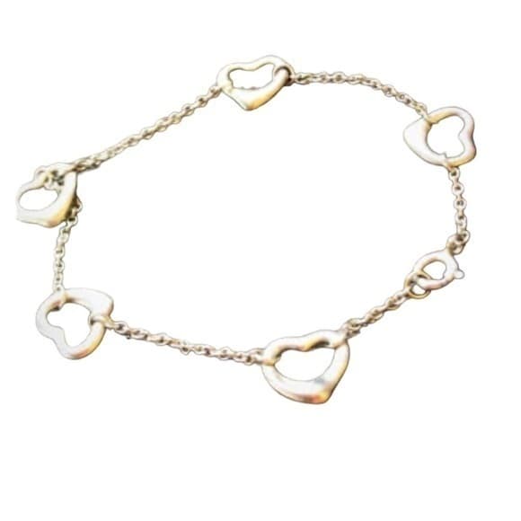Tiffany & Co. 5 Open Heart Bracelet Elsa Peretti Spain Sterling 7 1/4" - Thumbnail 17