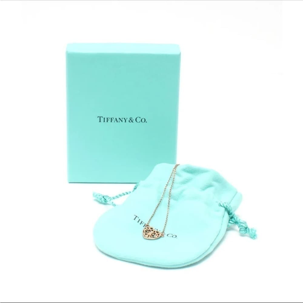 RARE Retired Tiffany & Co. METAL Rubedo Enchanted Heart Necklace 16” - Thumbnail 3