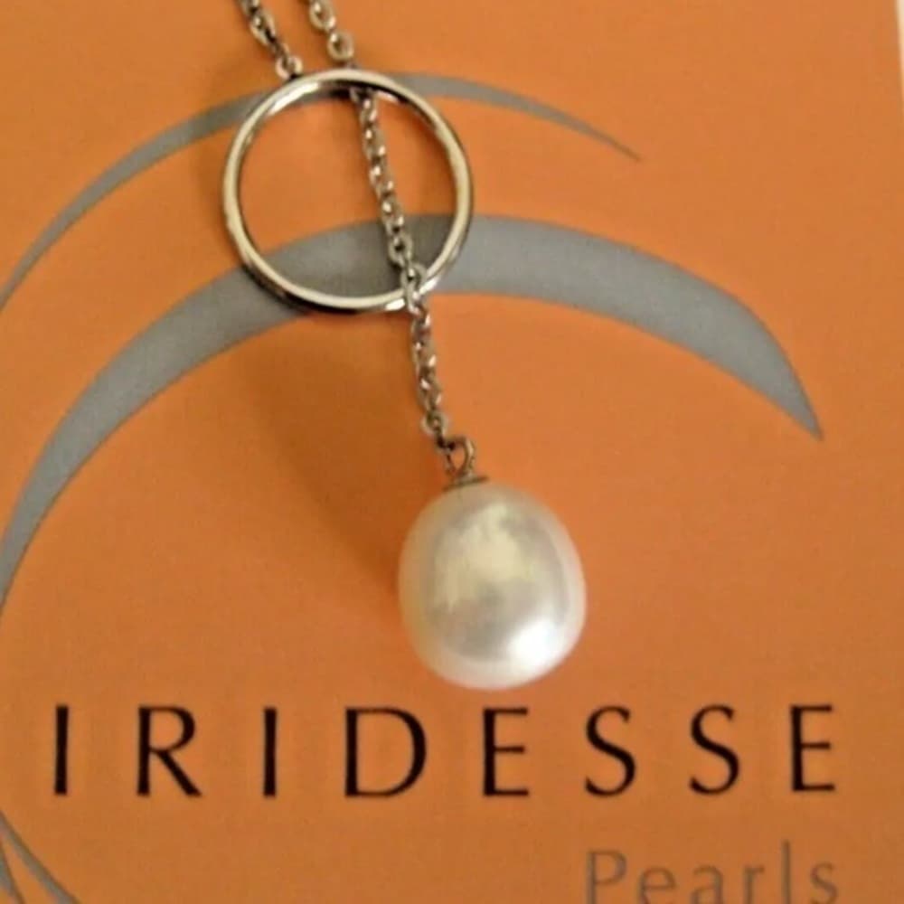 Iridesse by Tiffany & Co 14k White Gold Lariat Pearl Necklace Designer J… - Thumbnail 7
