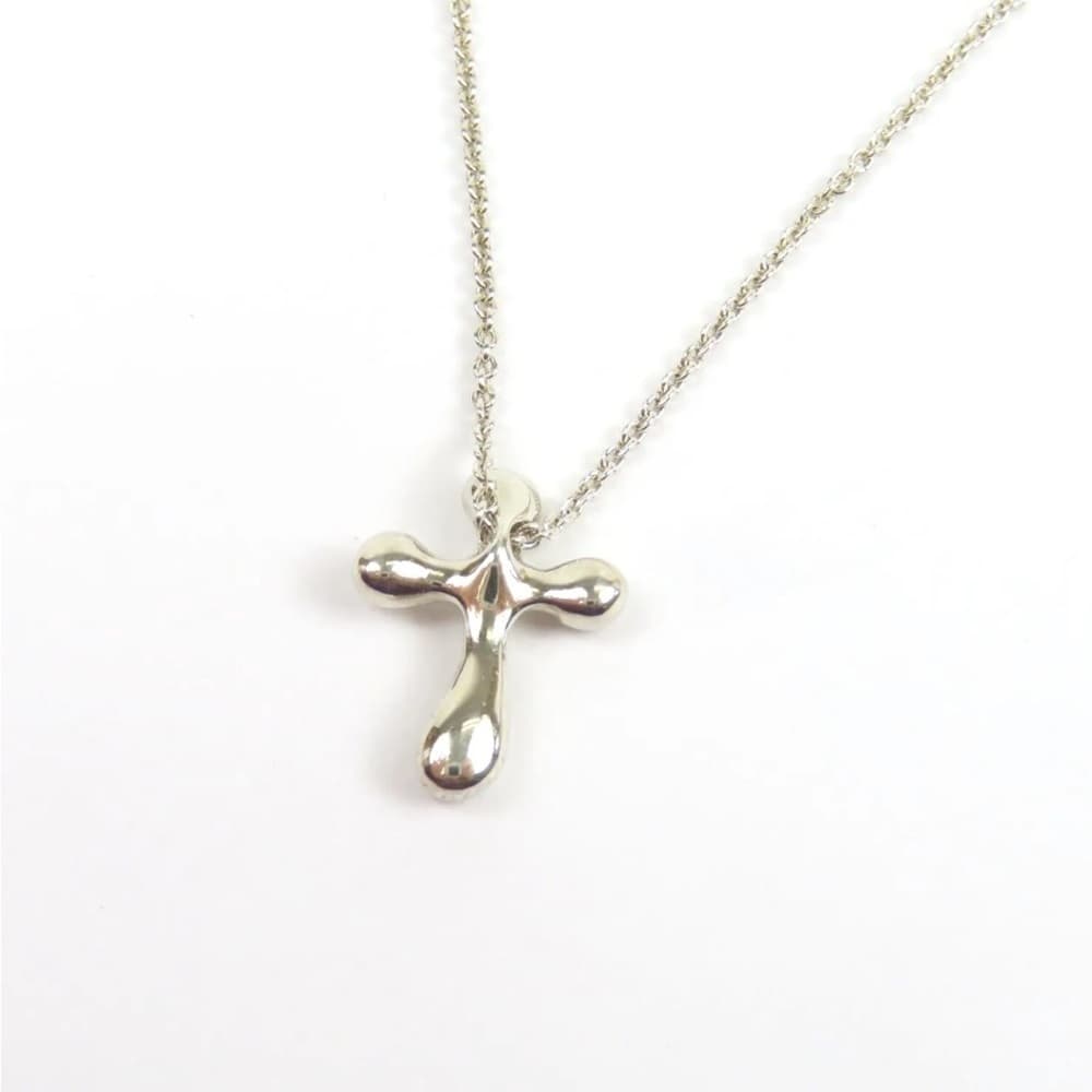 TIFFANY & CO. Elsa Peretti Cross Necklace 2.4g Sterling Silver 925 - Thumbnail 2