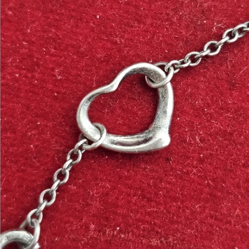 Tiffany & Co. 5 Open Heart Bracelet Elsa Peretti Spain Sterling 7 1/4" - Thumbnail 10