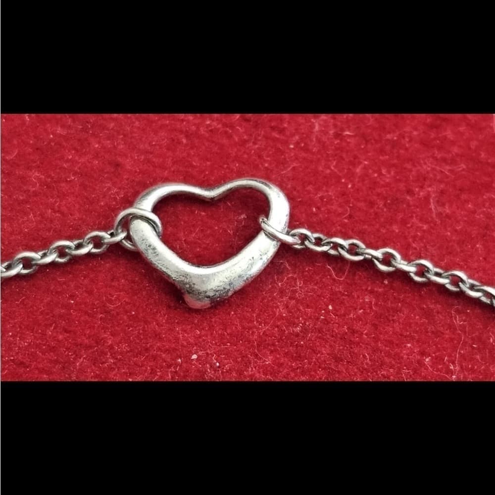 Tiffany & Co. 5 Open Heart Bracelet Elsa Peretti Spain Sterling 7 1/4" - Thumbnail 2