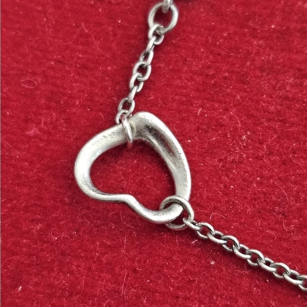 Tiffany & Co. 5 Open Heart Bracelet Elsa Peretti Spain Sterling 7 1/4" - Thumbnail 7