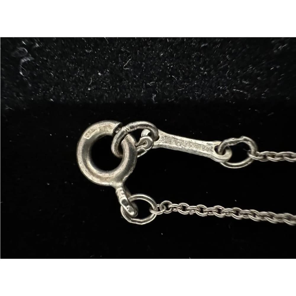 Tiffany Co. Peretti Sterling Silver .925 Heart Necklace With Tiffany Pouch 16” - Thumbnail 3