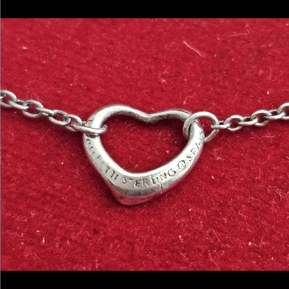 Tiffany & Co. 5 Open Heart Bracelet Elsa Peretti Spain Sterling 7 1/4" - Thumbnail 8