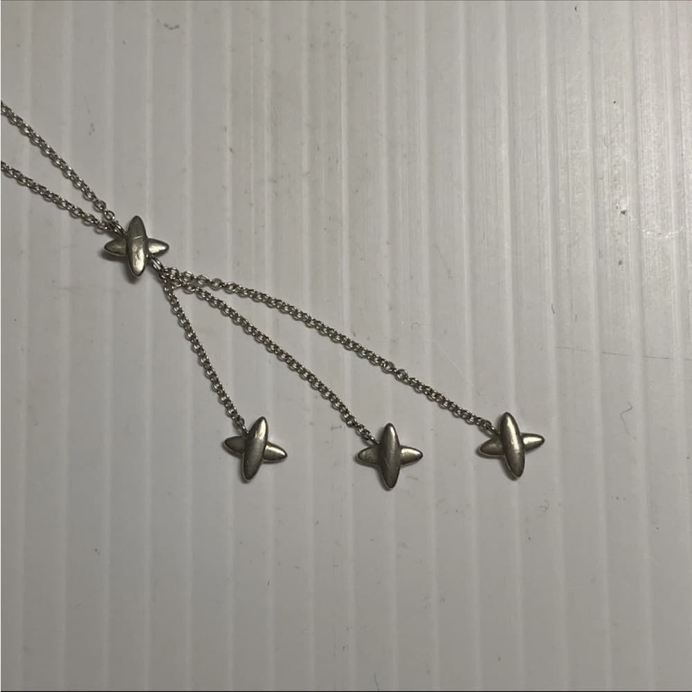 Rare Vintage Tiffany & Co. Sterling Silver X Star Necklace 16" - Thumbnail 4