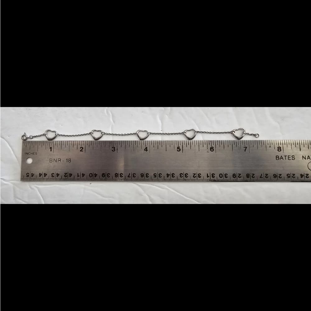 Tiffany & Co. 5 Open Heart Bracelet Elsa Peretti Spain Sterling 7 1/4" - Thumbnail 15