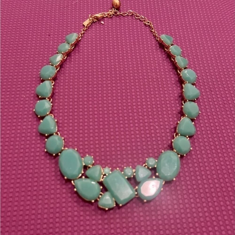 Kate Spade Stone Statement Necklace Green Turquoise.