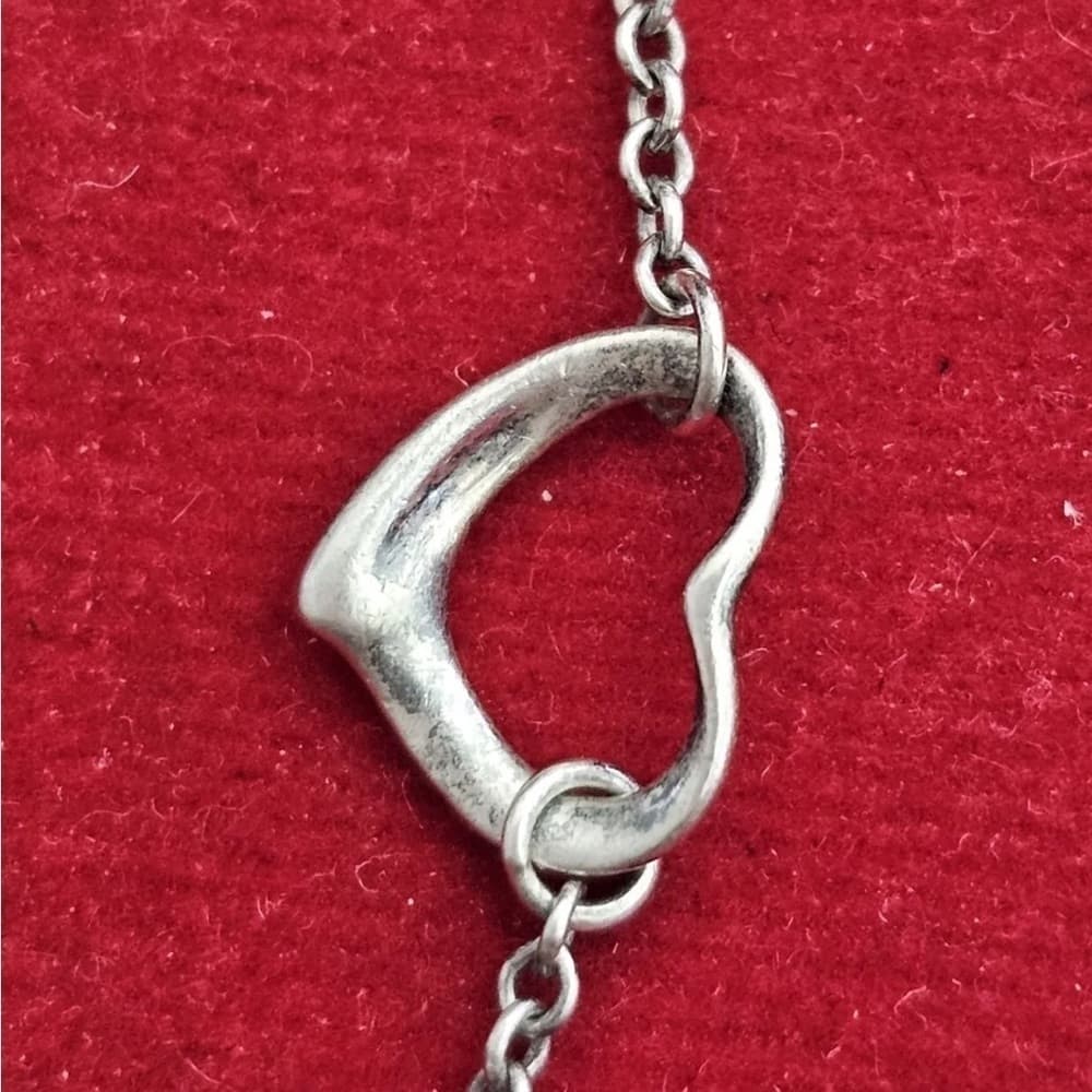 Tiffany & Co. 5 Open Heart Bracelet Elsa Peretti Spain Sterling 7 1/4" - Thumbnail 12