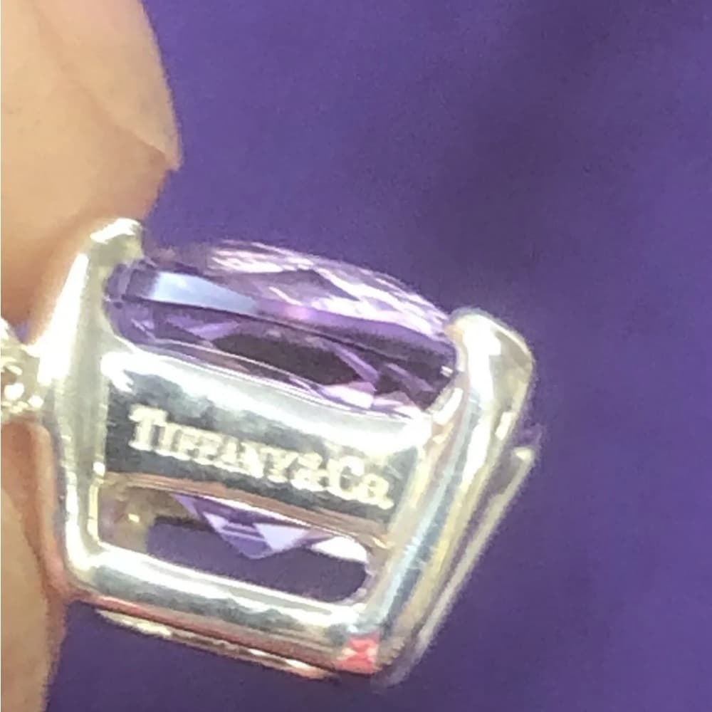 Retired Tiffany Co 925 Necklace Amethyst Sparkler Pendant Cushion/Princess 16” - Thumbnail 10