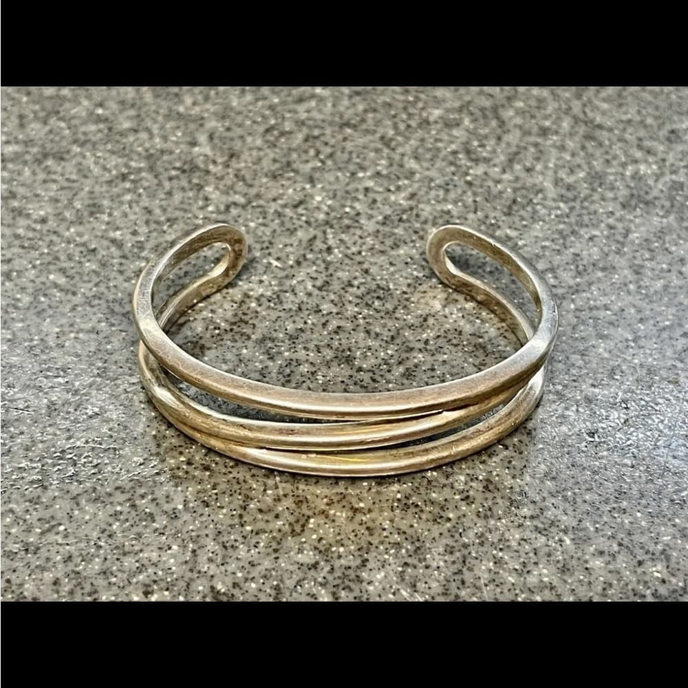 Tiffany & Co Crossover ZigZag Z Modernist Cuff Sterling Silver 925 Bracelet - Thumbnail 3