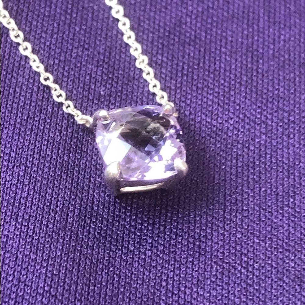 Retired Tiffany Co 925 Necklace Amethyst Sparkler Pendant Cushion/Princess 16” - Thumbnail 14