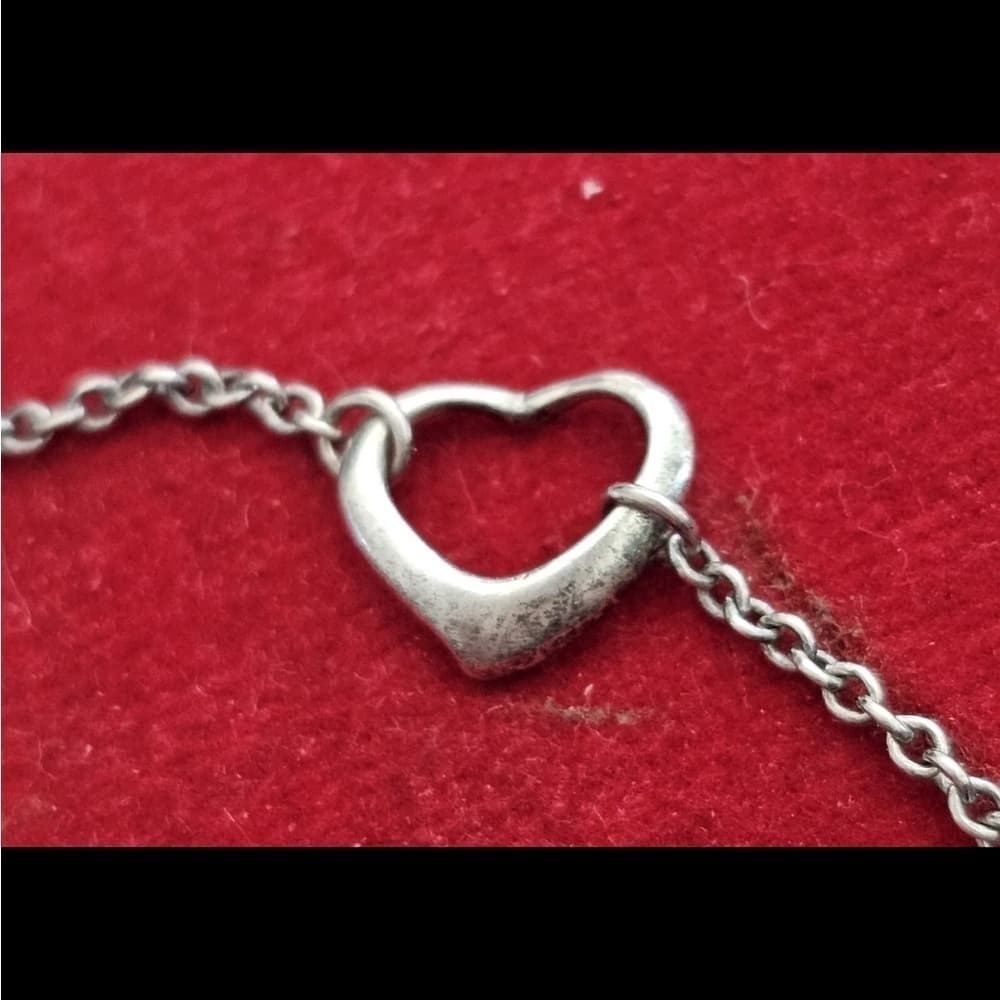 Tiffany & Co. 5 Open Heart Bracelet Elsa Peretti Spain Sterling 7 1/4" - Thumbnail 3