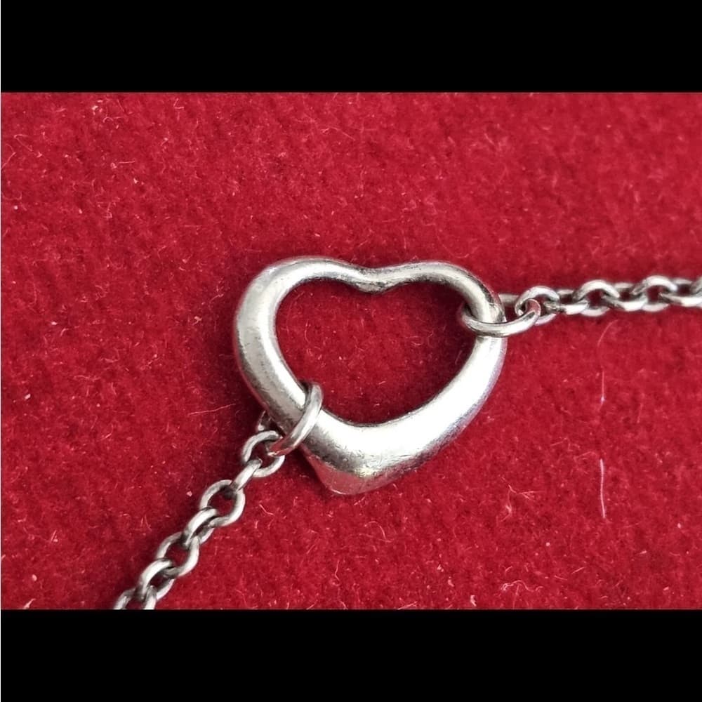 Tiffany & Co. 5 Open Heart Bracelet Elsa Peretti Spain Sterling 7 1/4" - Thumbnail 4