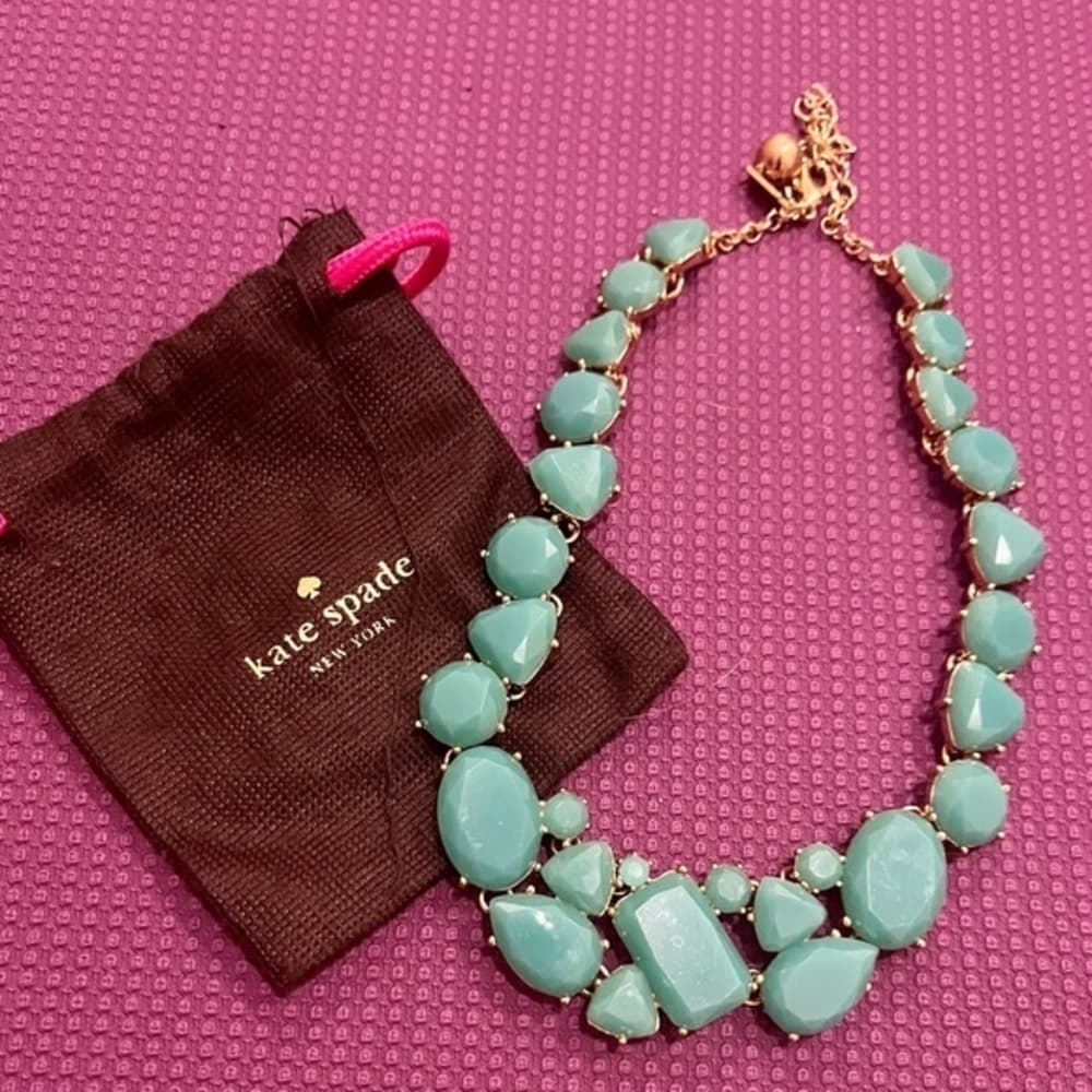 Kate Spade Stone Statement Necklace Green Turquoise. - Thumbnail 2