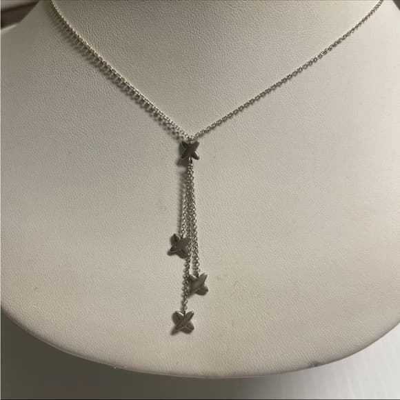 Rare Vintage Tiffany & Co. Sterling Silver X Star Necklace 16" - Thumbnail 8