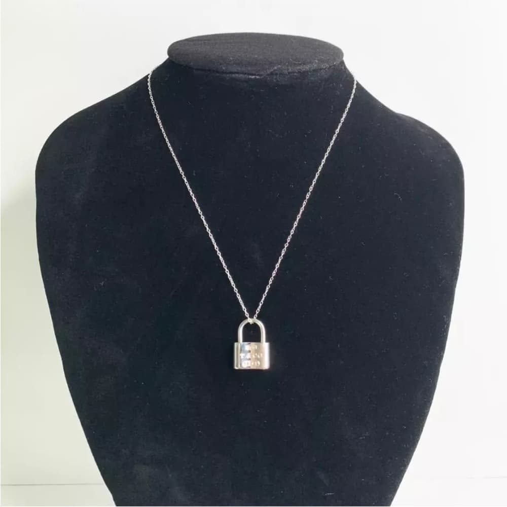 Authentic Retired Tiffany&Co. 1837 Lock Padlock Necklace Pendant 925 16” - Thumbnail 6