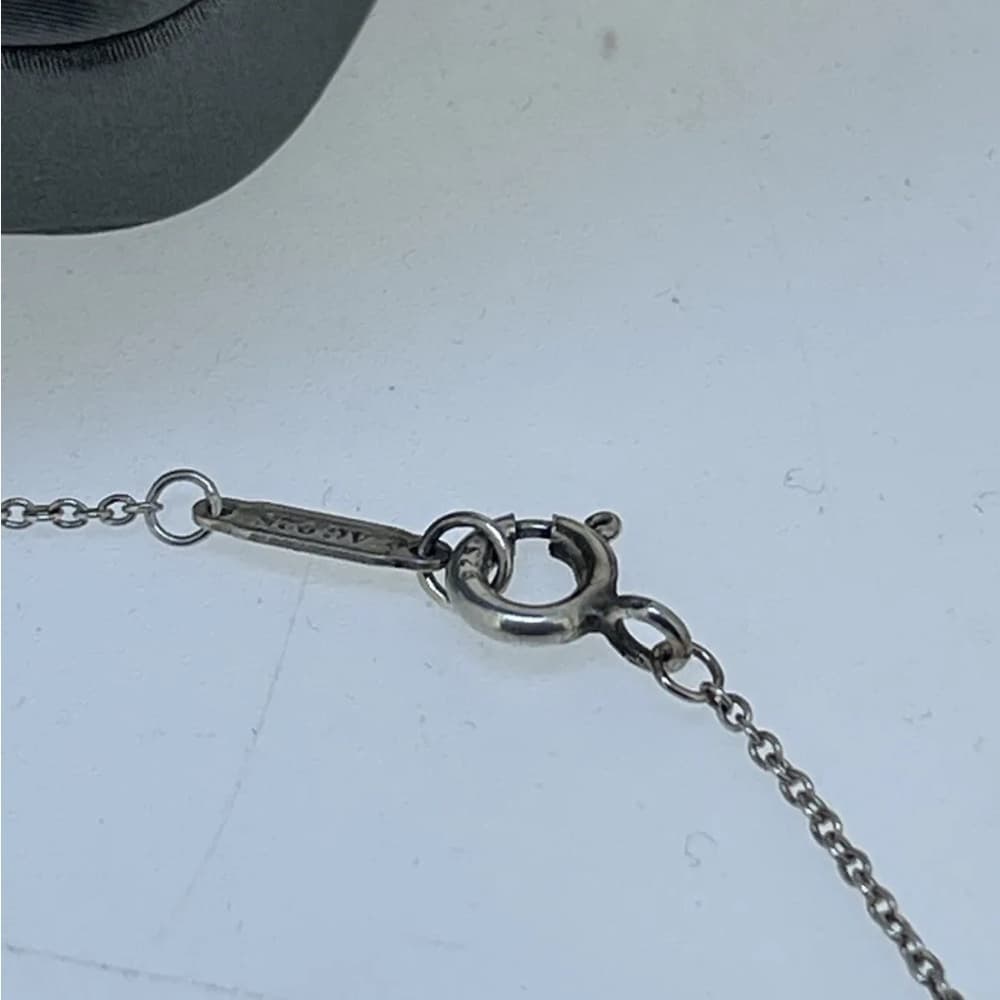 TIFFANY & Co. Bow Mini Ribbon Sterling Silver Charm Pendant Necklace 16” - Thumbnail 10