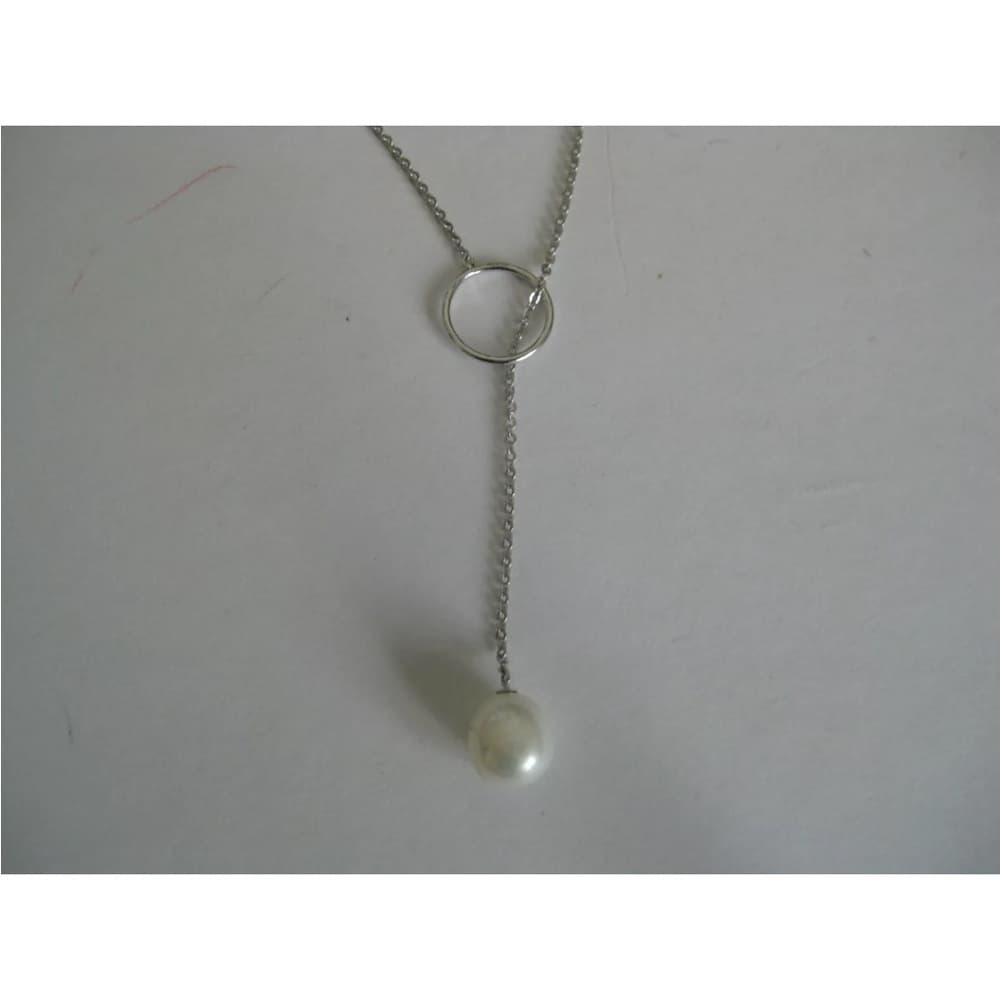 Iridesse by Tiffany & Co 14k White Gold Lariat Pearl Necklace Designer J… - Thumbnail 3