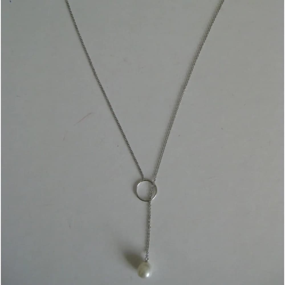 Iridesse by Tiffany & Co 14k White Gold Lariat Pearl Necklace Designer J…